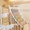 Foldable Multi-Layer Pants Hanger – 5-in-1 Space Saving Trousers Rack